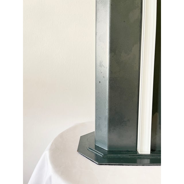 Vintage Table Lamp in Metal with Chrome Details, 1980s For Sale - Image 6 of 10