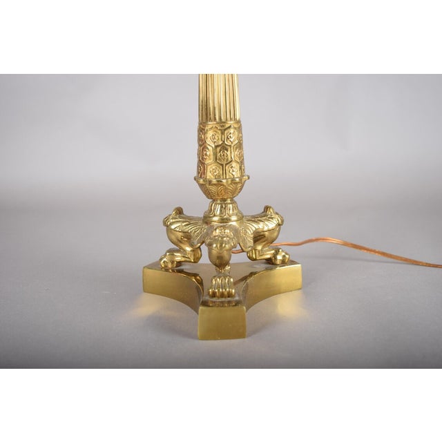French Empire Style Brass Table Lamp, 1950s For Sale - Image 11 of 13
