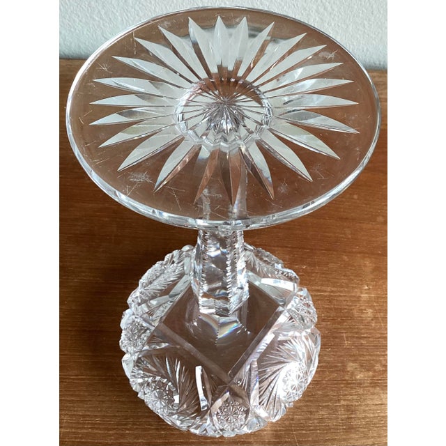 Vintage Cut Crystal Compote For Sale In Denver - Image 6 of 6