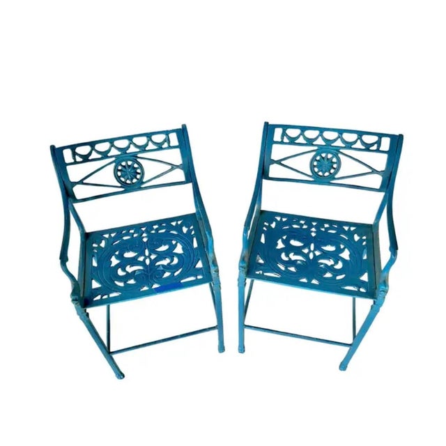 Metal Mid-Century Aluminum Patio Barstools, a Pair For Sale - Image 7 of 8