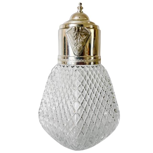 Mid 20th Century Vintage Continental Silver-Plated & Diamond Cut Glass Pitcher For Sale - Image 5 of 9