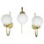 Vintage Brass and Opaline Glass Wall Lights by Kamenický Šenov, 1970s, Set of 3 For Sale - Image 12 of 12