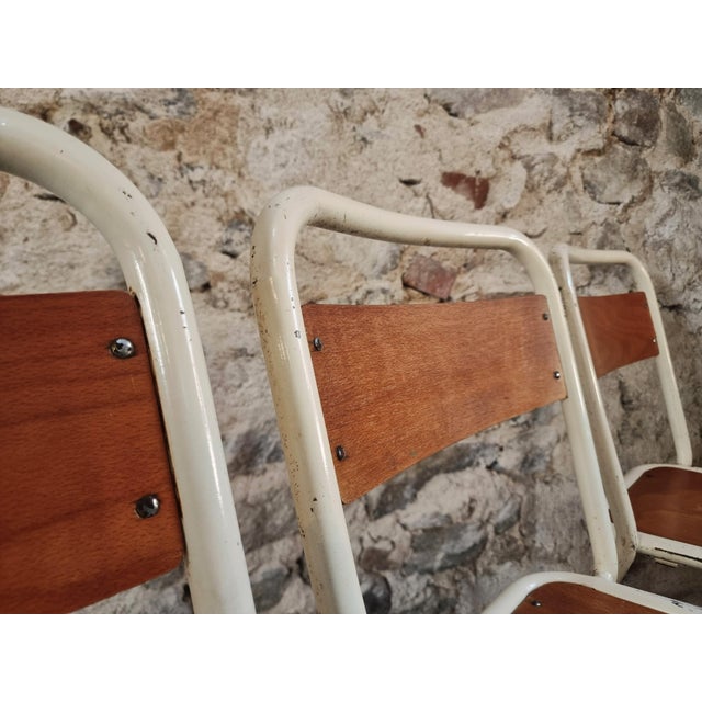 Vintage French Stackable School Chairs in Beech Plywood, 1970s, Set of 9 For Sale - Image 16 of 17