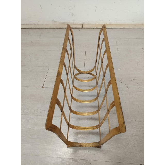 Vintage Gold Magazine Rack, 1970s For Sale - Image 10 of 11