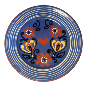 Talavera Mexican Plate Daisies & Tulips Majolica Pottery Signed C Hand Signed