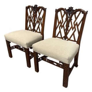 Chippendale Vintage Side Chairs, Pair For Sale