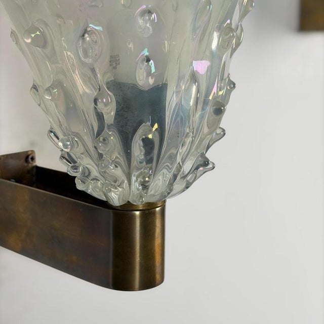 Blue Murano Glass Medusa Sconces from Ercole Barovier, 1940s, Set of 2 For Sale - Image 8 of 17