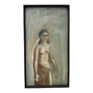 1960s Painting of Young Girl