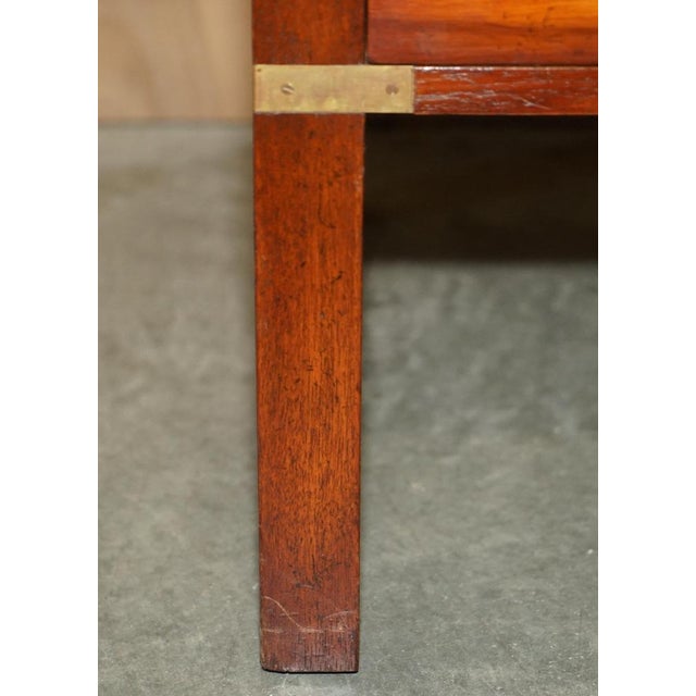 Metal Burr Yew and Elm Military Campaign Coffee Table For Sale - Image 7 of 18