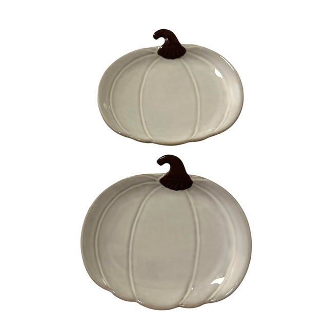 Vintage Crofton White Harvest Pumpkin Plates - A Set 4 For Sale - Image 4 of 12