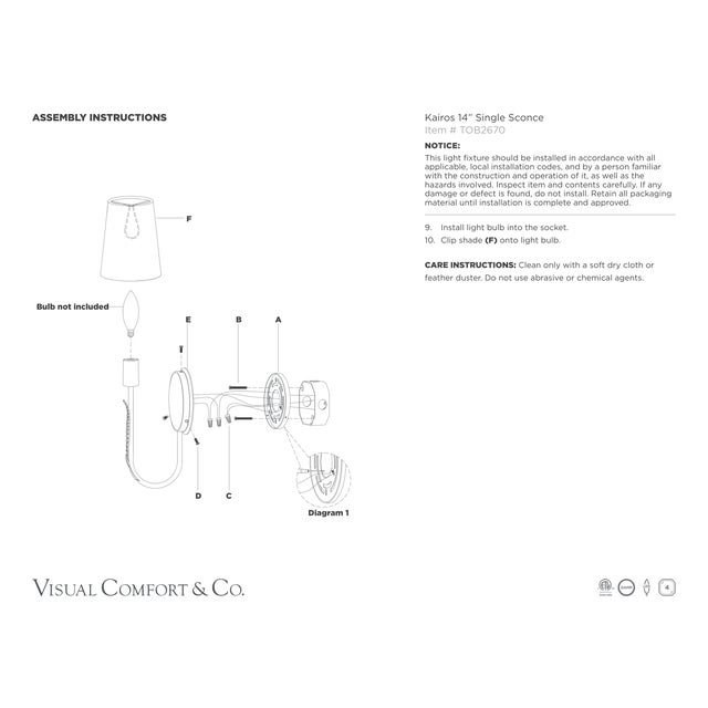 Thomas O'Brien for Visual Comfort Signature Kairos 14" Single Sconce in Aged Iron and Roman Bronze with Linen Shade For Sale - Image 9 of 9