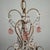 Shabby Chic Petite Pink Crystal Beaded Chandelier For Sale - Image 3 of 5