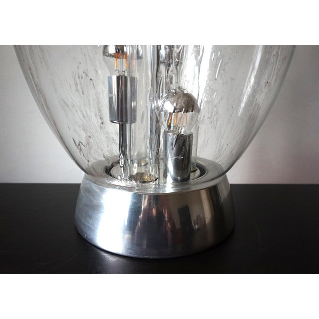 1970s Large Space Age Ice Glass Table Lamp by Doria Leuchten, 1970 For Sale - Image 5 of 15