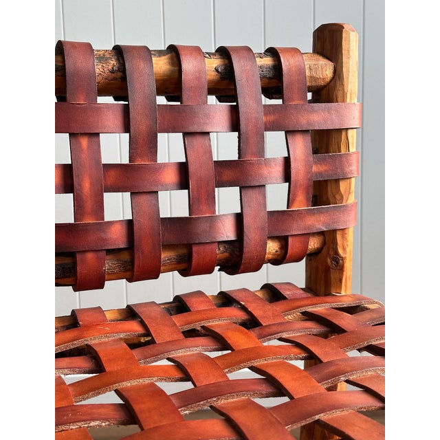 1940s Italian Leather Strap Dining Chairs, Set of Four For Sale - Image 15 of 17