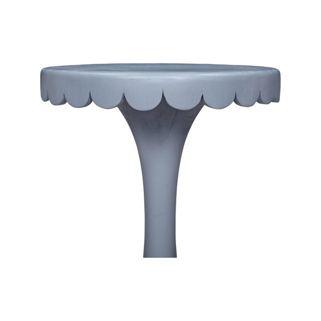 Kenneth Ludwig Chicago Scalloped Lt. Blue Drinks Table For Sale - Image 4 of 7