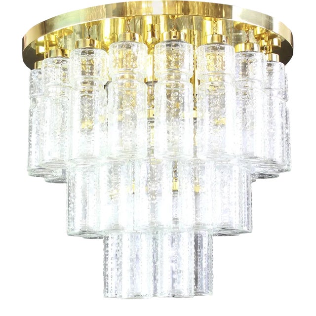 Large German Limburg Glass Chandelier, 1960s For Sale