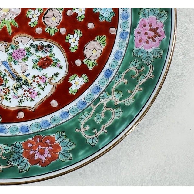 Exquisite Vintage Japanese Imari Hand-Painted Porcelain Charger For Sale In Portland, OR - Image 6 of 9