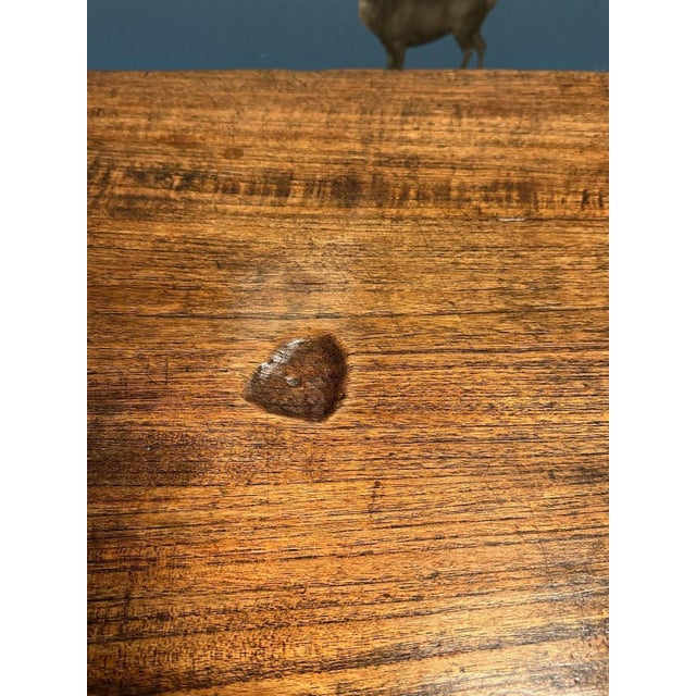 Beautiful original old colonial teak dining table, with a top consisting of 2 equal planks. Warm color. Origin: Dutch East...