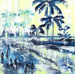 "City Park 2" Contemporary Original Abstract Acrylic Painting by Ivana Milosevic