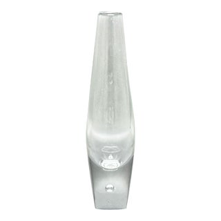 Vintage Steuben Glass #7989 Mid Century Modern Hand Crafted Clear “Teardrop” Bud Vase Designed by David Hills, Circa 1949 For Sale