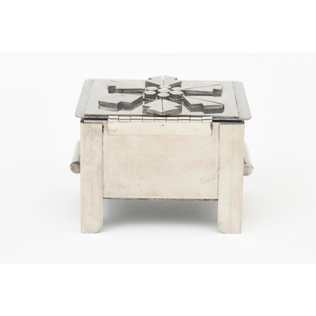 Metal Modernist Stainless Steel Hinged Box by Stanley Scwarz, 1980's For Sale - Image 7 of 10