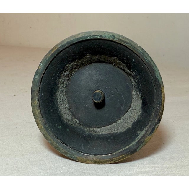 Antique Patinated Gilt Bronze Baby Boy Cupid Yawning Sculpture Statue Figure For Sale - Image 13 of 16