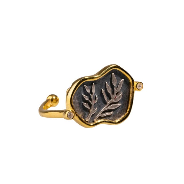 Metal Eternal Peace Olive Branch Ring, Size 5 For Sale - Image 7 of 7
