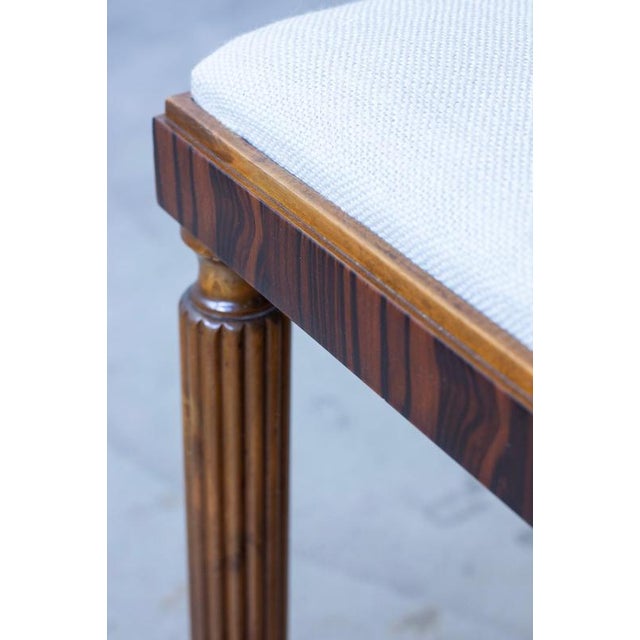 Beige Swedish Grace Stool in Zebrano and Birch, 1920s For Sale - Image 8 of 11