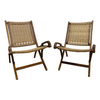 1960s Beach Folding Chairs, Gio Pontí Style- a Pair For Sale