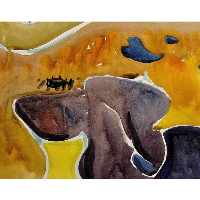 Purple Rosemary Ziar, The North Coast of Cornwall, West Penwith, 1970s, Watercolour, Framed For Sale - Image 8 of 18