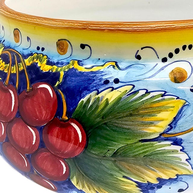 Late 20th Century Gialletti Giulio Deruta Hand-Painted Maiolica Biscotti Jar For Sale - Image 12 of 13