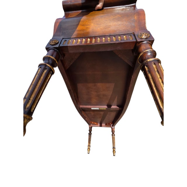 1990s John Richards Window Bench Settee French Regency Damask Neo Classical Ottoman For Sale - Image 17 of 18