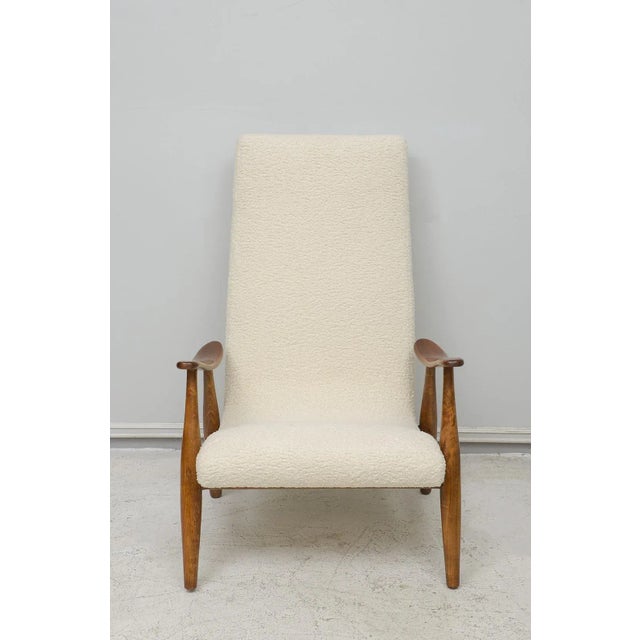 Pair of Scandinavian Mid-Century Lounge Chairs upholstered in Boucle Fabric
