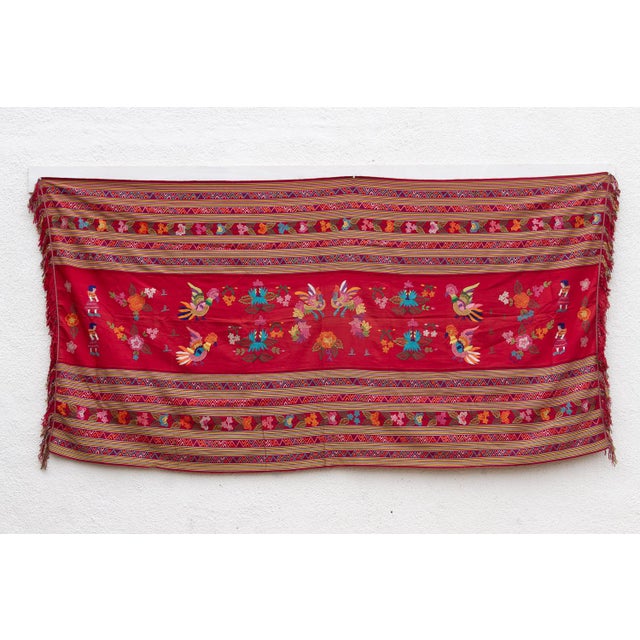 Red Antique Guatemalan Highlands Ceremonial Textile For Sale - Image 8 of 8