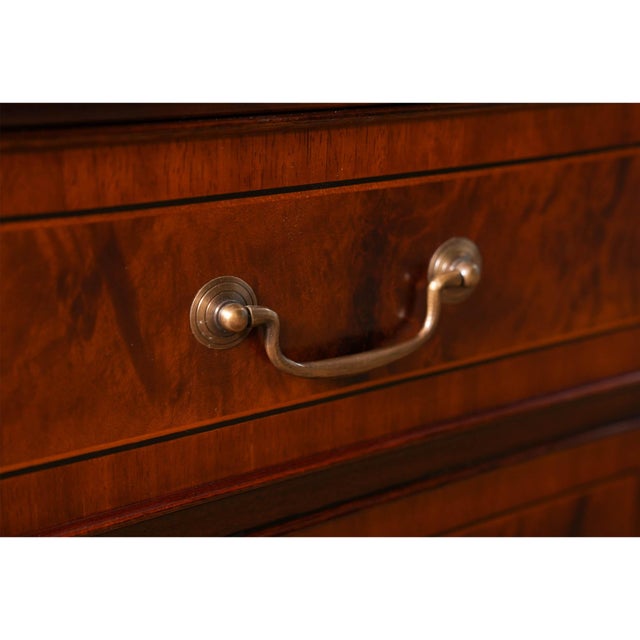 Brown Banded Mahogany Partners Desk For Sale - Image 8 of 18