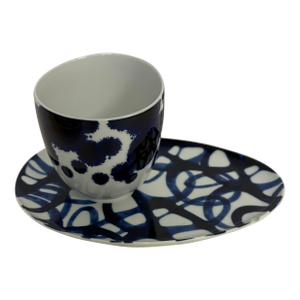 1990s Como by Paola Navone for Crate & Barrel Asymmetrical Cup and Saucer Set