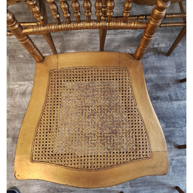 19th C. Faux Bamboo & Cane Ballroom Chairs - Set of 6 For Sale - Image 12 of 18