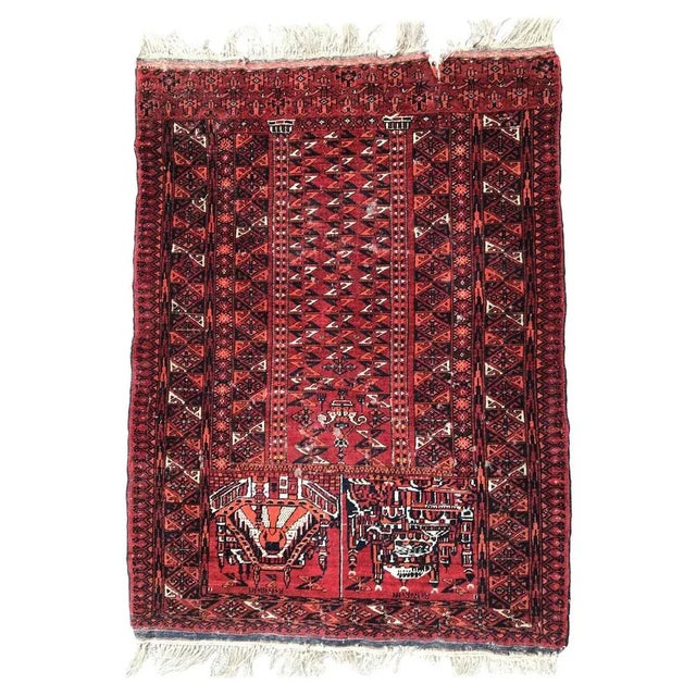 Antique Turkmen Afghan Prayer Rug For Sale - Image 13 of 13