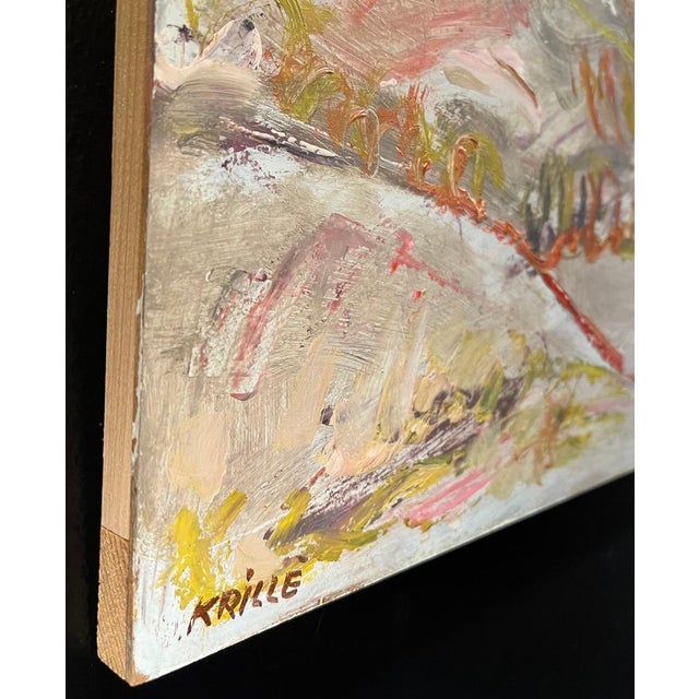 Jean Krille, Landscape 123, Oil on Masonite, 1981 For Sale - Image 7 of 10
