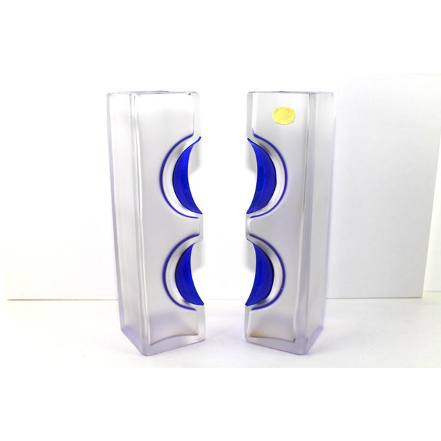 Lead Crystal Segment Vases by C. J. Riedel for Riedel, 1960s, Set of 2 For Sale - Image 11 of 11