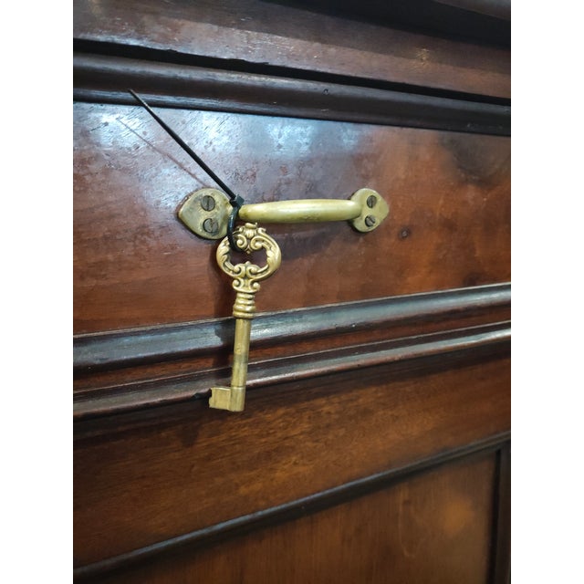 Late 19th Century Continental Empire Mahogany Sideboard Buffet With Mirror Back & Carved Scroll Crest For Sale - Image 9 of 12