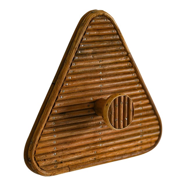 1970s Modern Rattan Wall Coat Hook For Sale