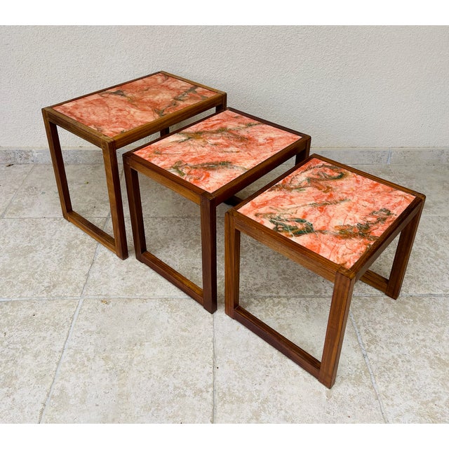 Vintage Scandinavian Teak Nesting Tables, 1960s, Set of 3 For Sale - Image 4 of 17