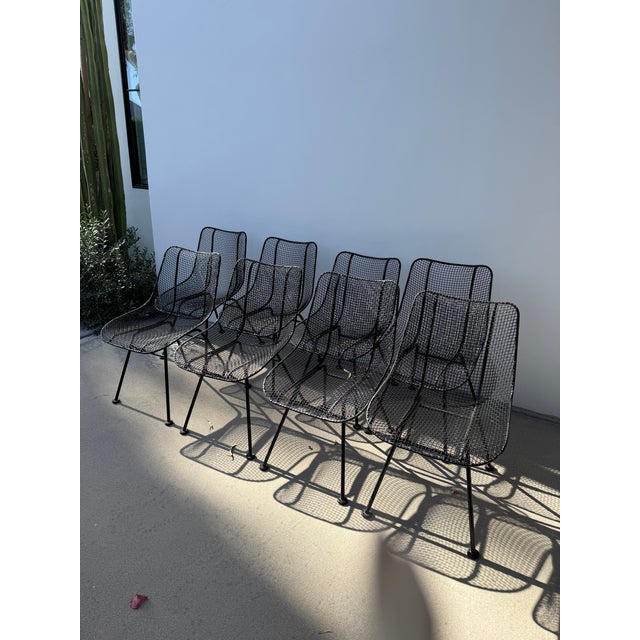 Mid-Century Modern 1950s Attributed to Russell Woodard Sculptura Metal Dining Chairs, 8 Pieces For Sale - Image 3 of 12