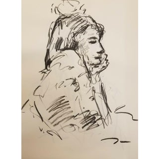Contemporary Minimalist Figurative Charcoal Drawing by Jose Trujillo For Sale