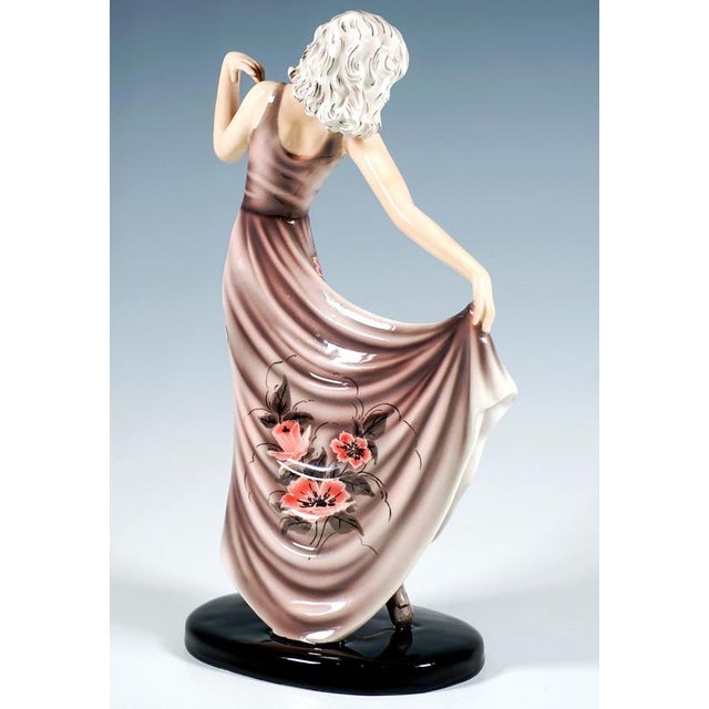 Art Deco Vienna Dancer Dolly by Stephan Dakon for Goldscheider, 1937 For Sale - Image 4 of 7