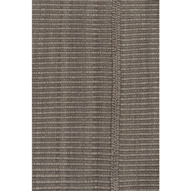 2010s Rug & Kilim’s Contemporary Kilim Rug in Gray With Brown Accents For Sale In New York - Image 6 of 8