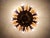 Gold-tone metal ceiling light with floral decoration, produced by the italian manufacturer banci firenze, 1970s....