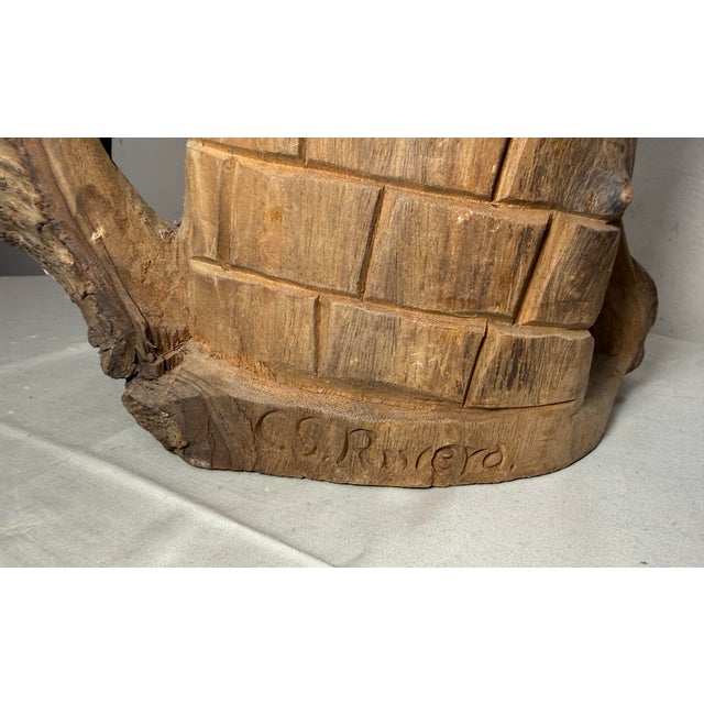 Antique Hand Carved German Tree Trunk Figural Folk Art Sculpture Statue Carving For Sale - Image 13 of 14