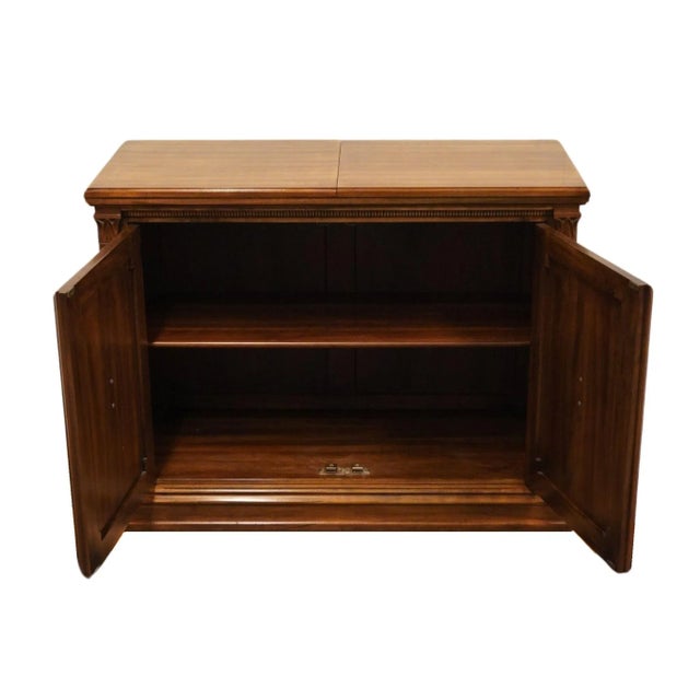 Davis Cabinet Company Davis Cabinet Solid Walnut Italian Mediterranean Style 80" Flip-Top Server Buffet - 832 For Sale - Image 4 of 10